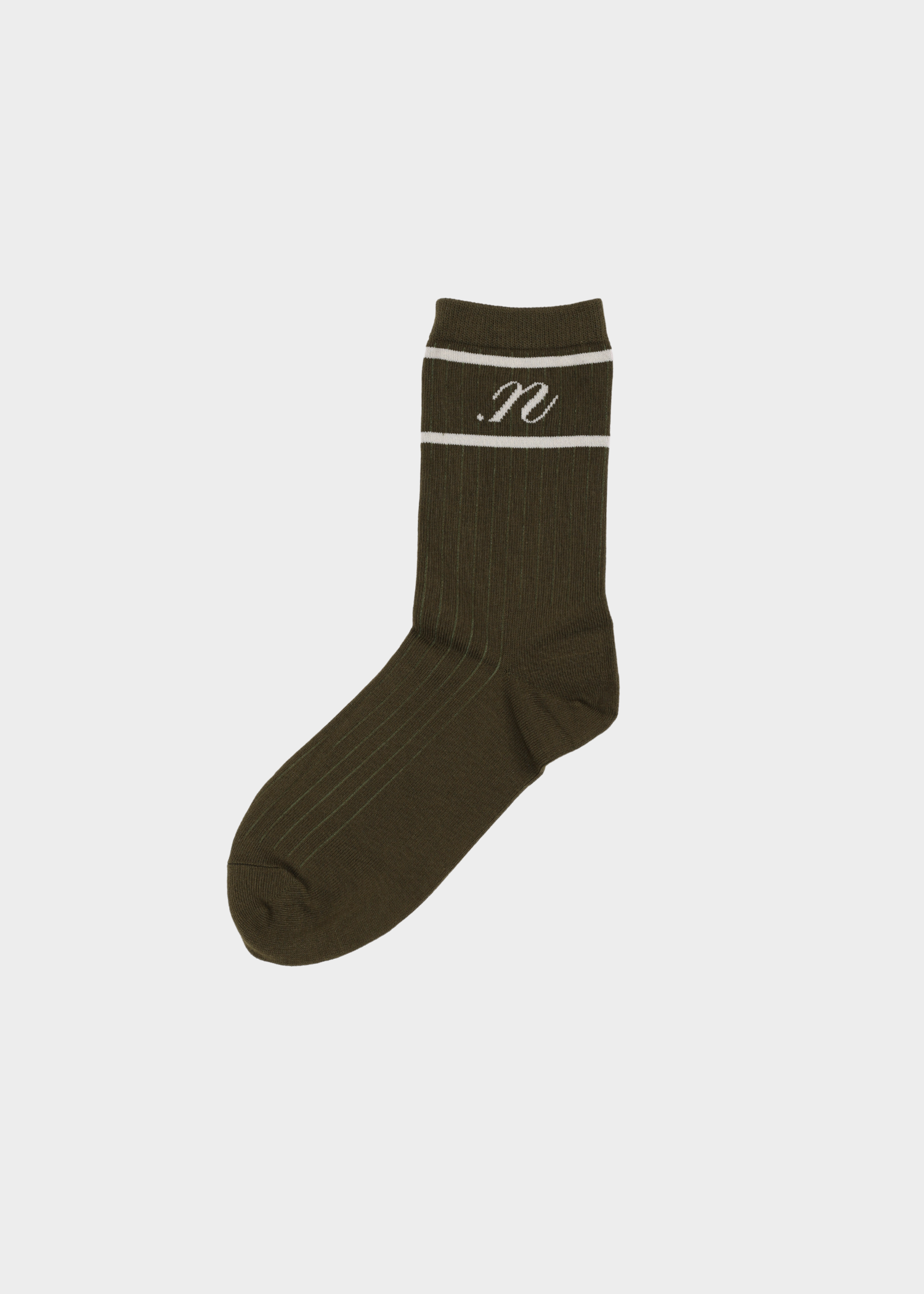 Andy socks khaki - white