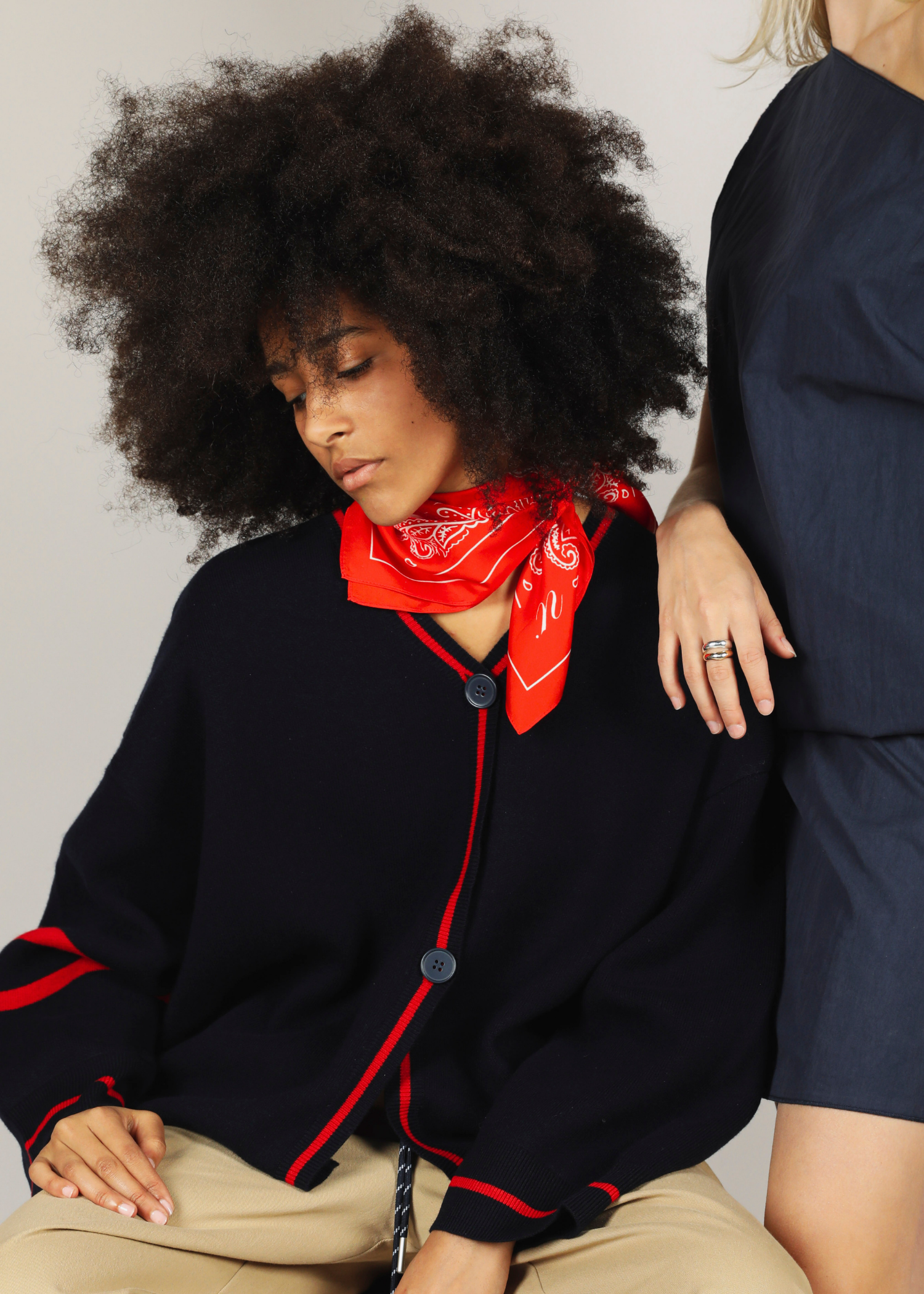 Benny Cardigan - navy/red