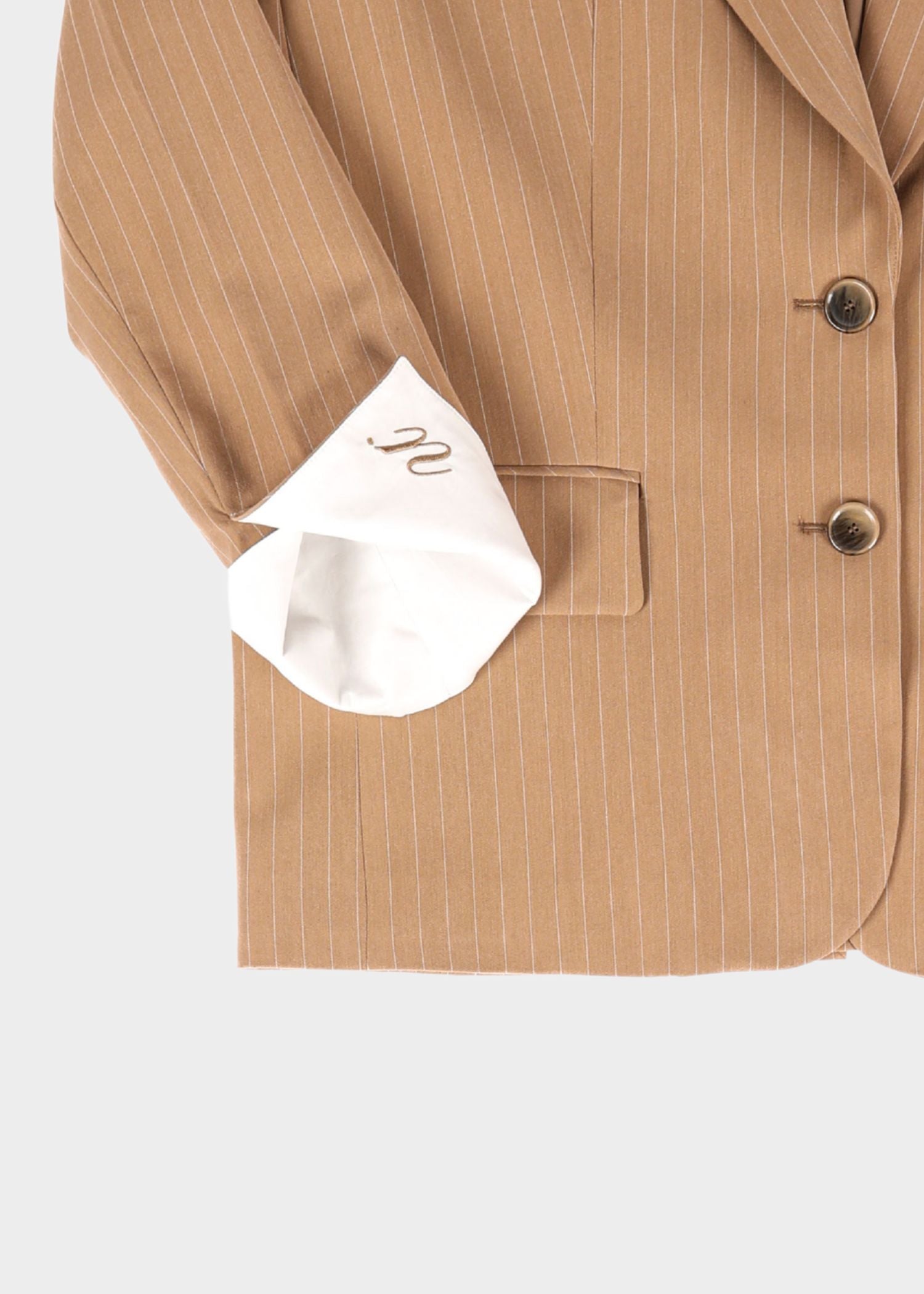 ARI BLAZER - CAMEL PINSTRIPE