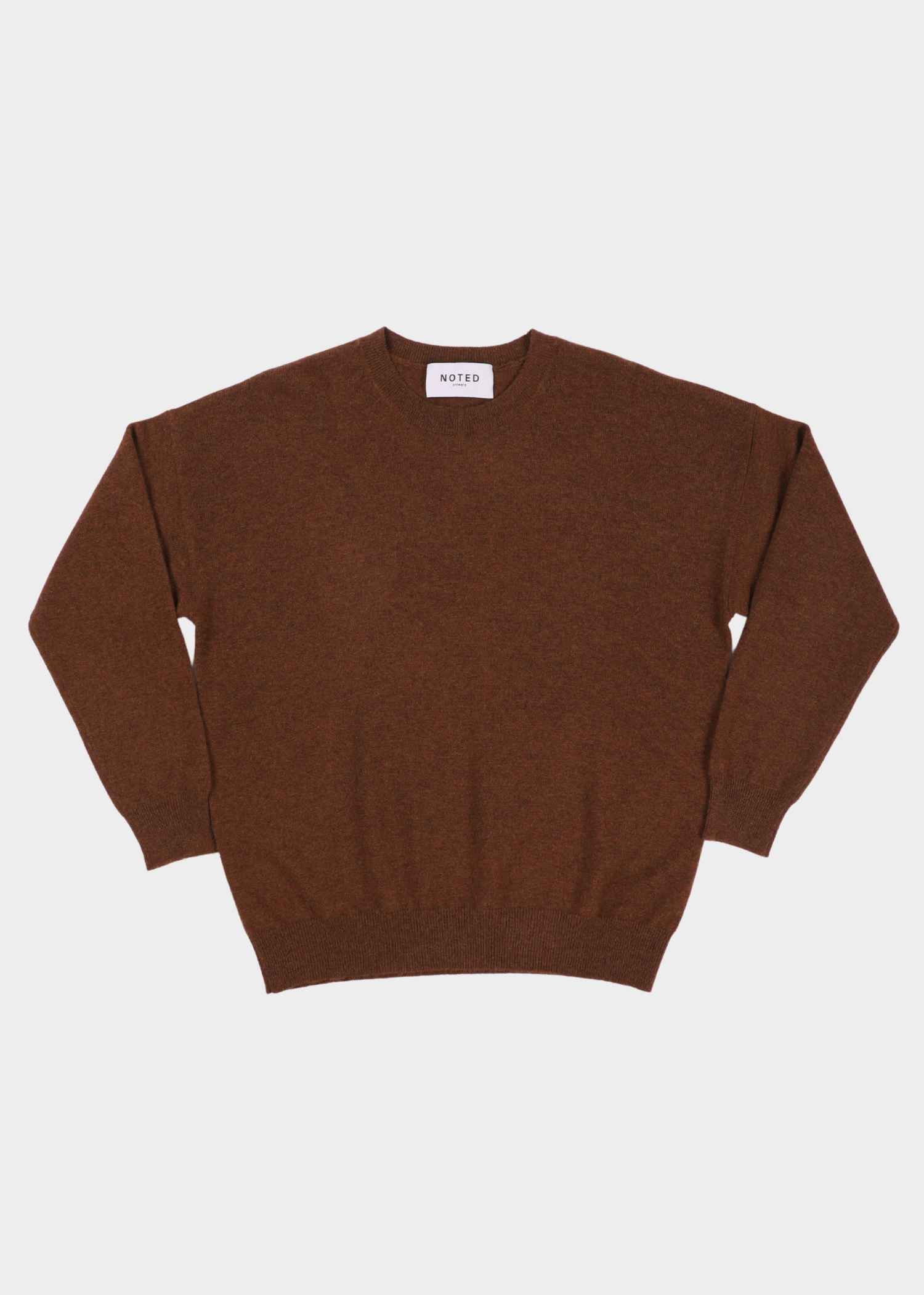 tobacco alexi sweater on a light gray background