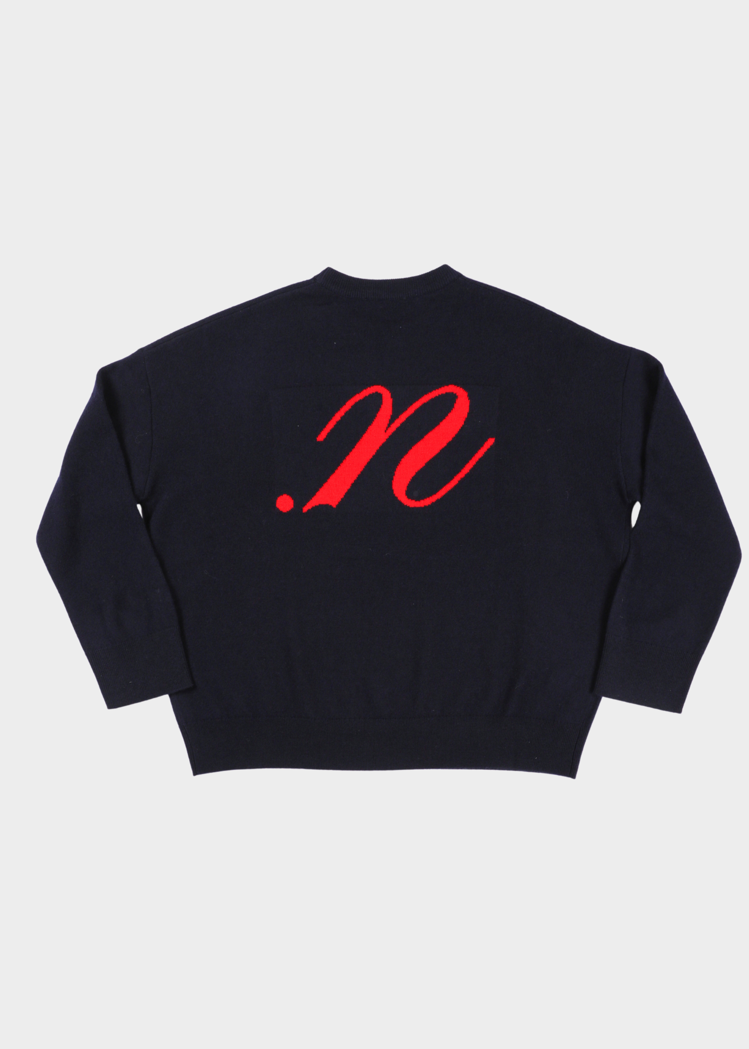 Benji knit logo - navy red