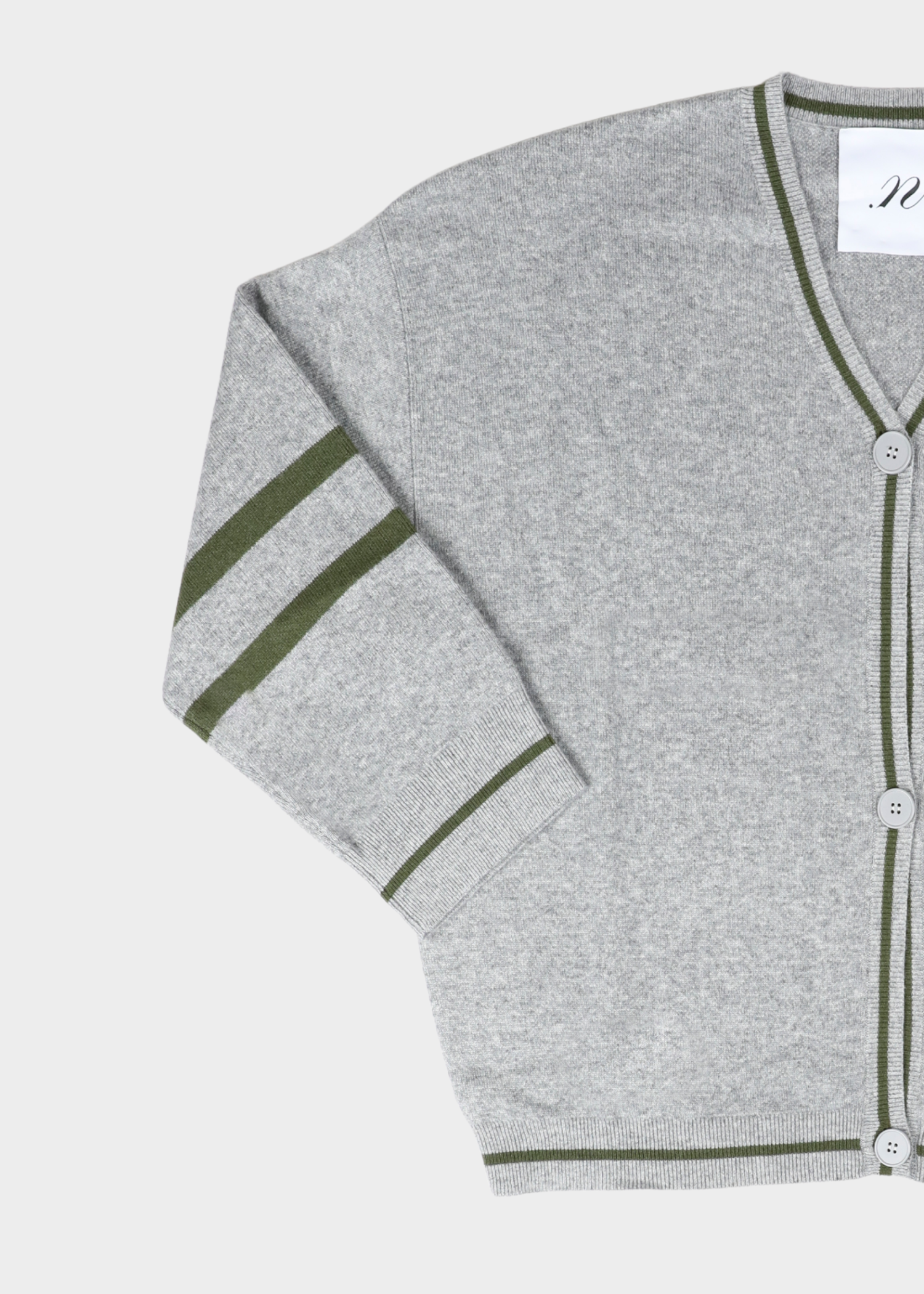 Benny Cardigan - light grey/khaki logo