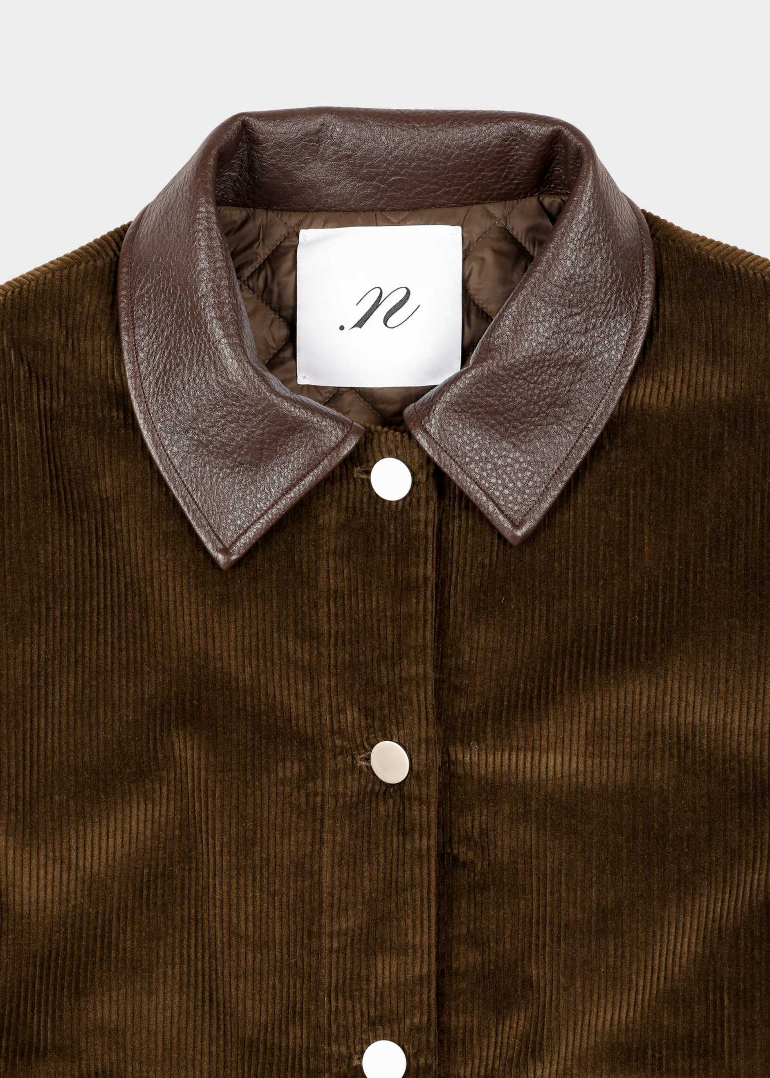 Boris coat - khaki leather
