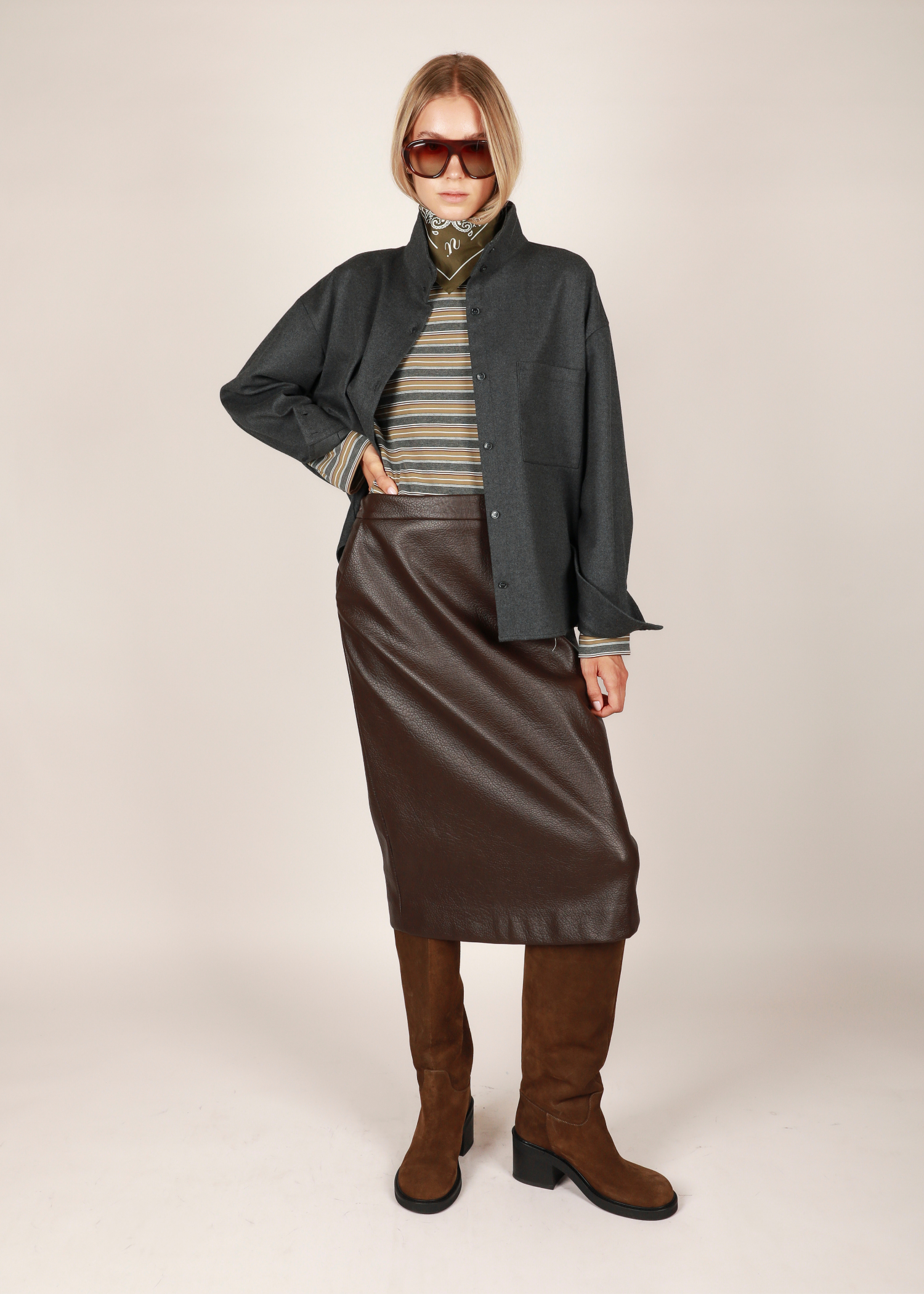 Dula skirt - Brown leather