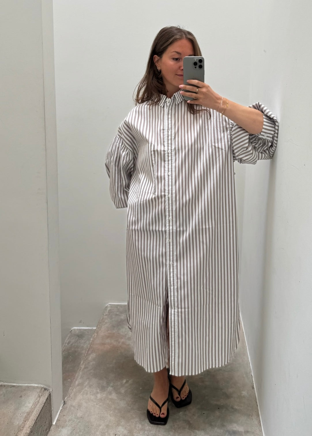 Carry dress - camel striped