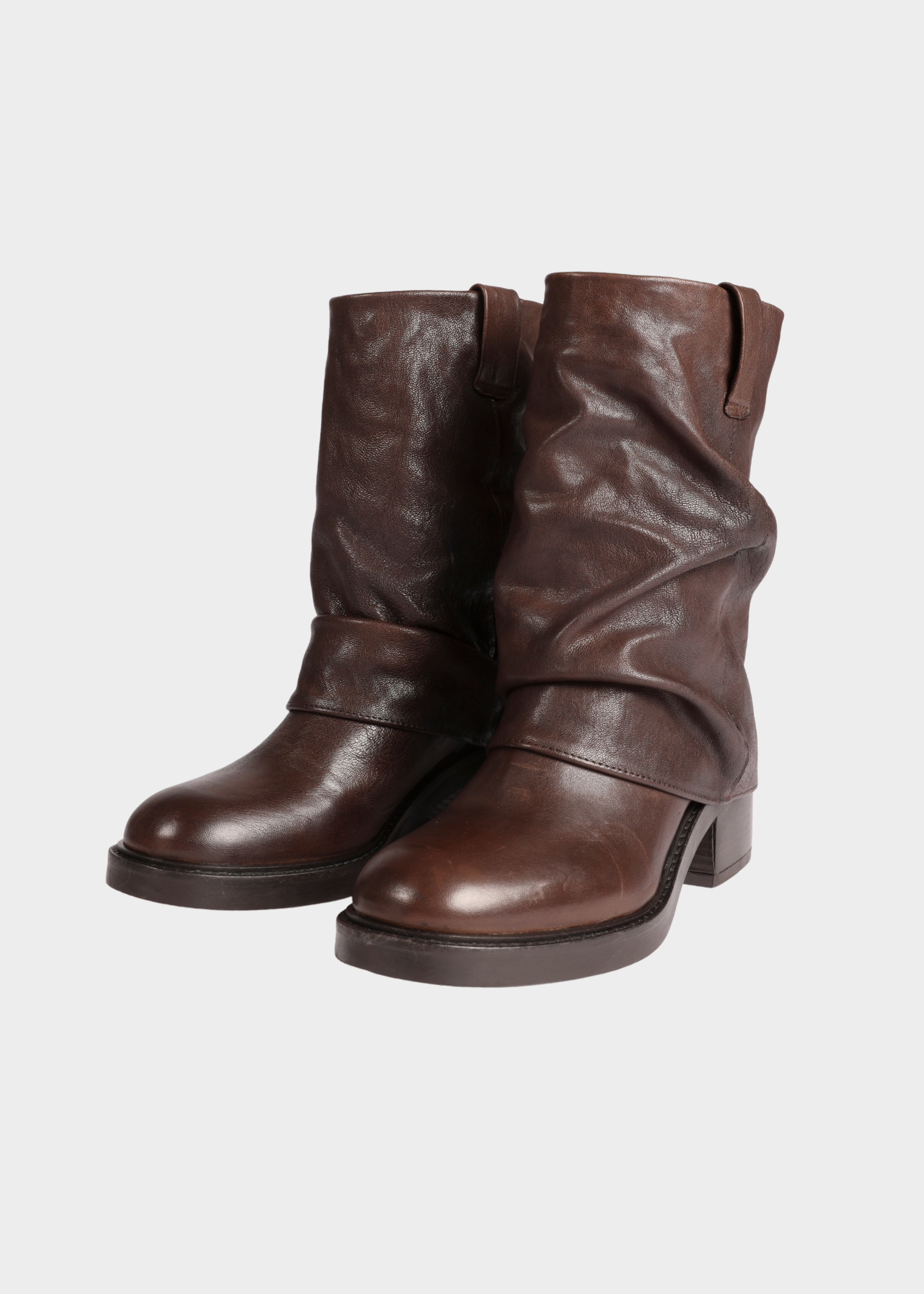 Fold-over boots - brown