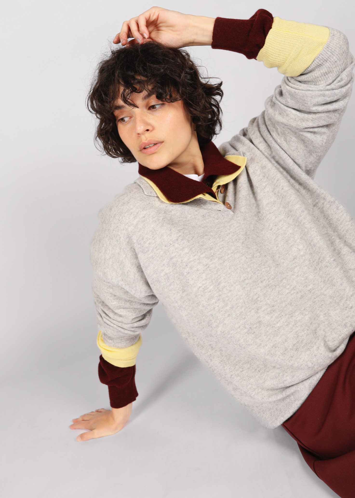 Aria polo knit - grey