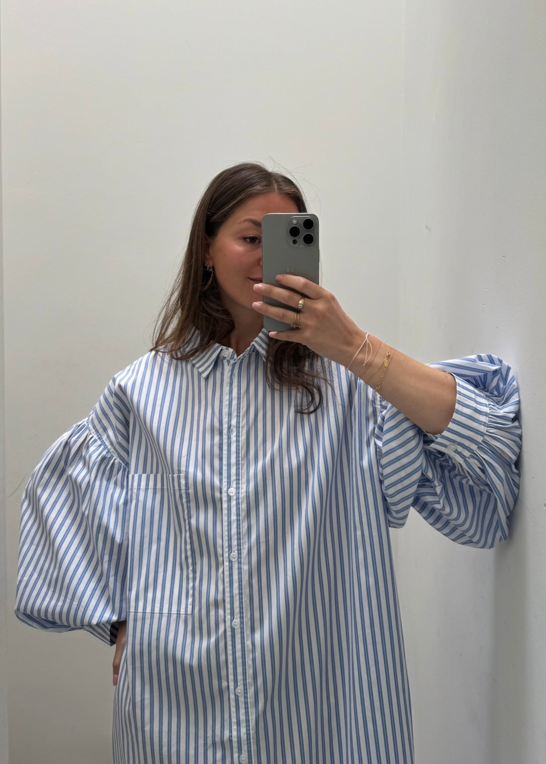 Carry dress - light blue striped