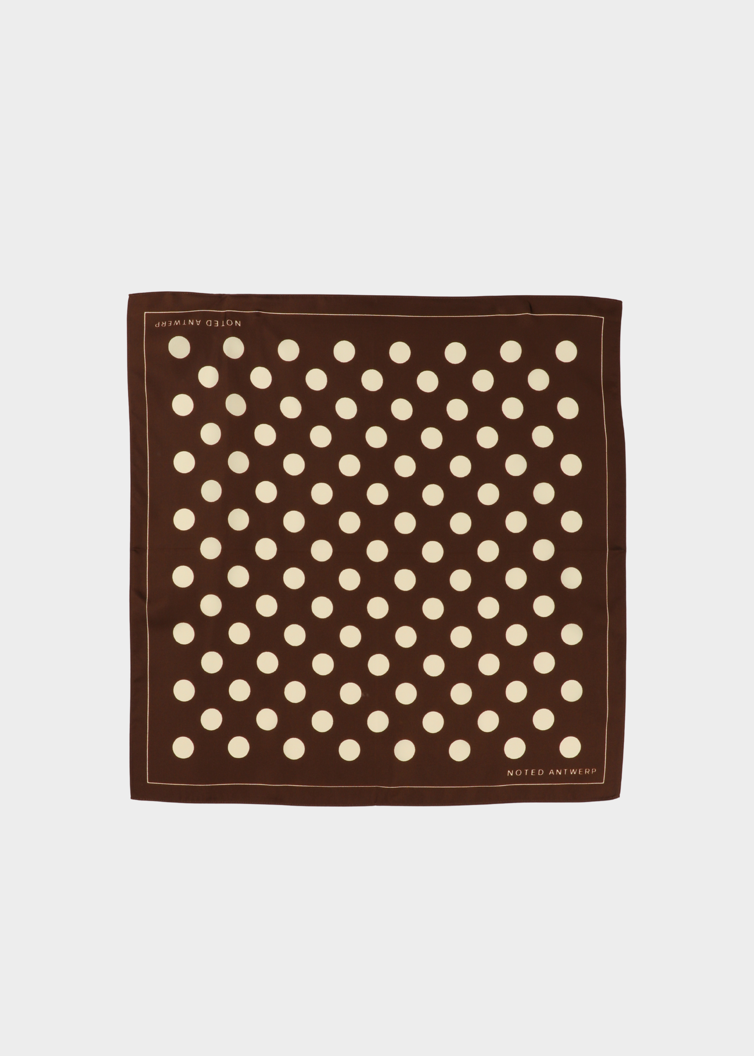 Noted Brown alice scarf with white polka dot pattern productshot