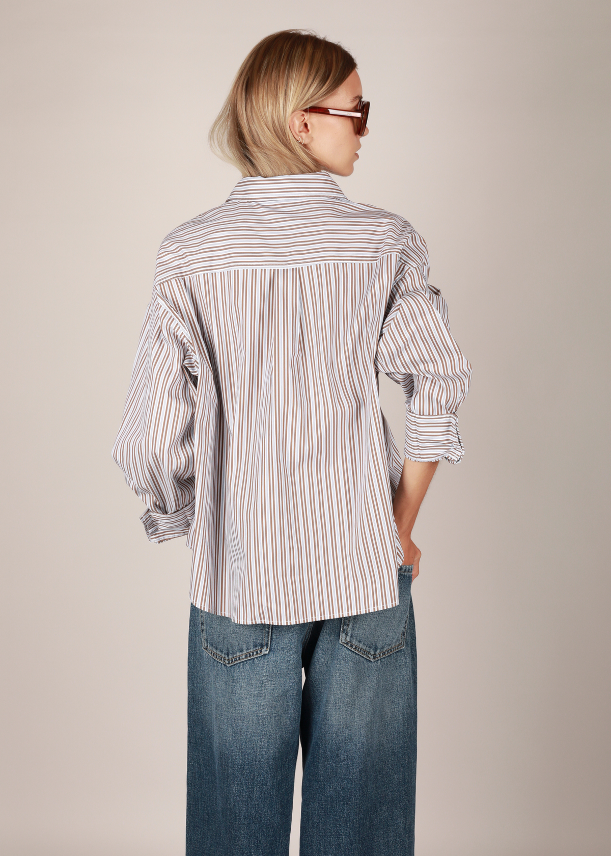 Anni shirt - Blue Brown striped