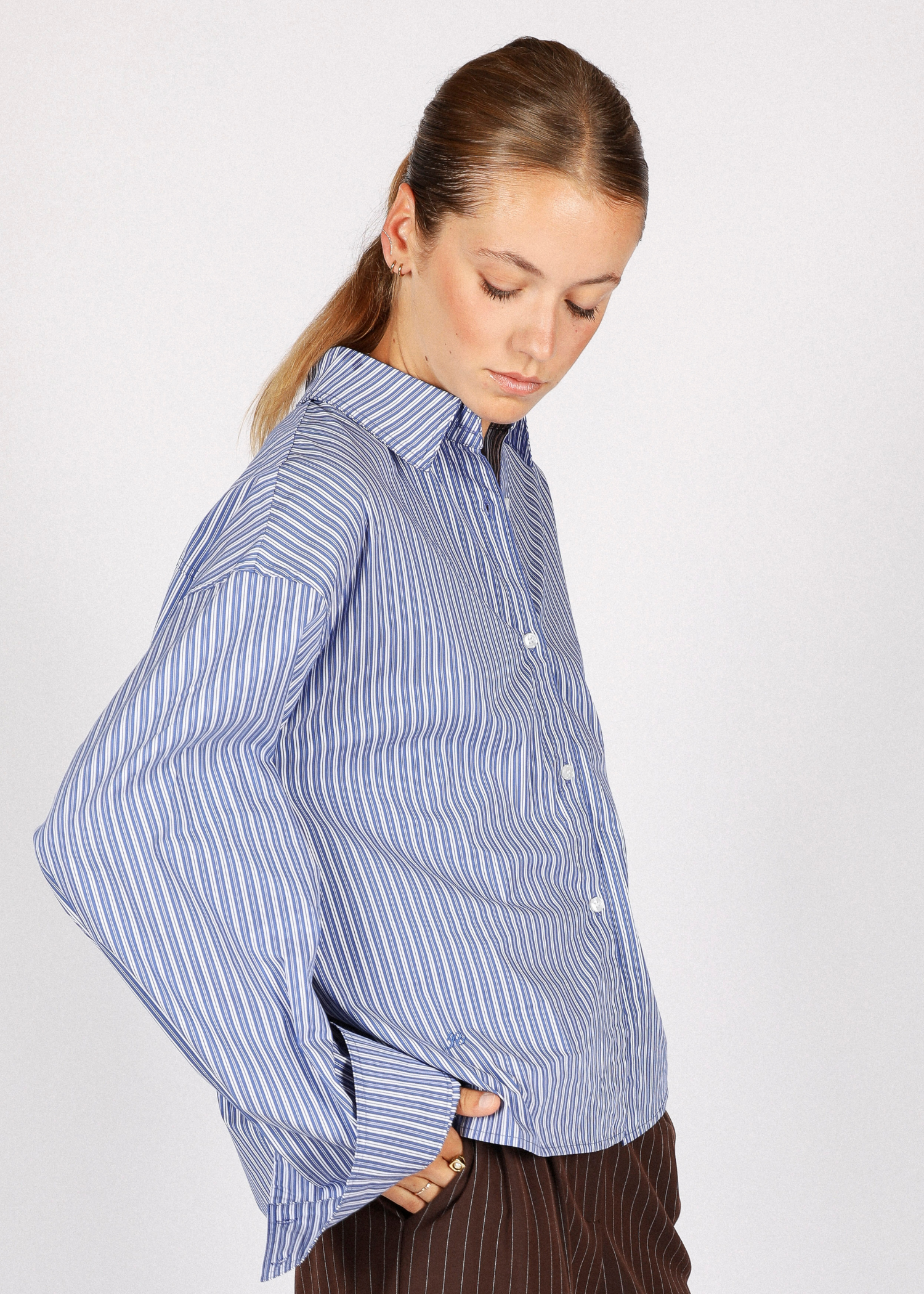 NOTED ANNI SHIRT BLUE STRIPE