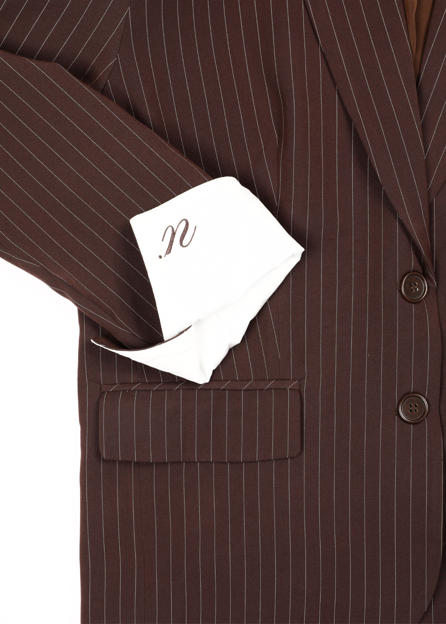 Ari blazer - dark brown striped