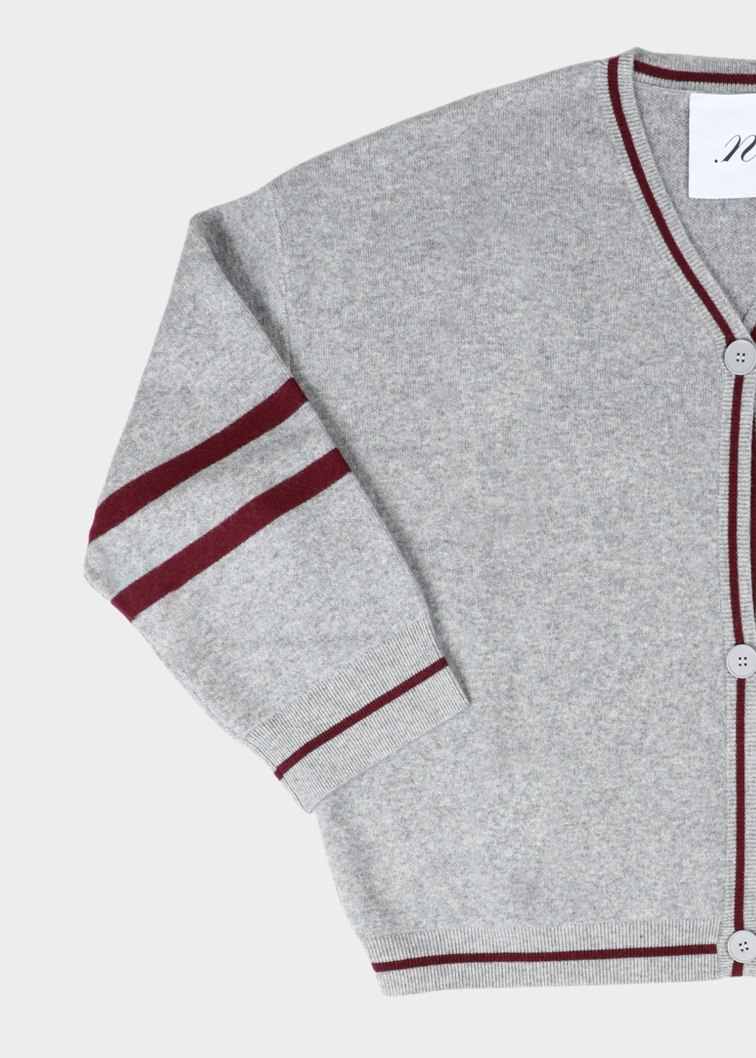 Benny Cardigan - light grey/bordeaux logo