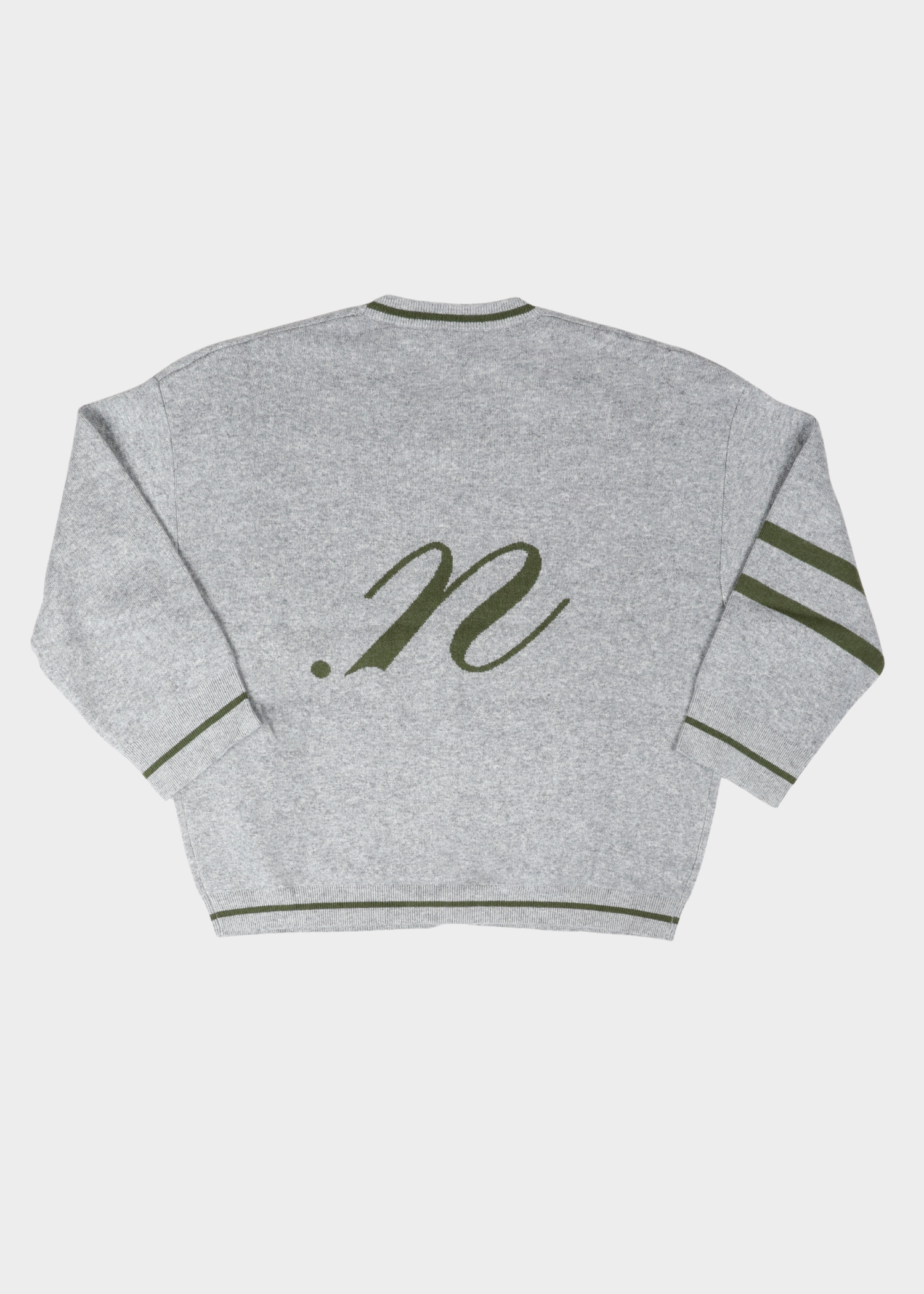 Benny Cardigan - light grey/khaki logo
