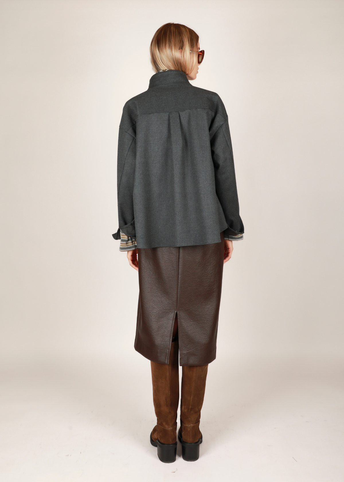 Dula skirt - Brown leather