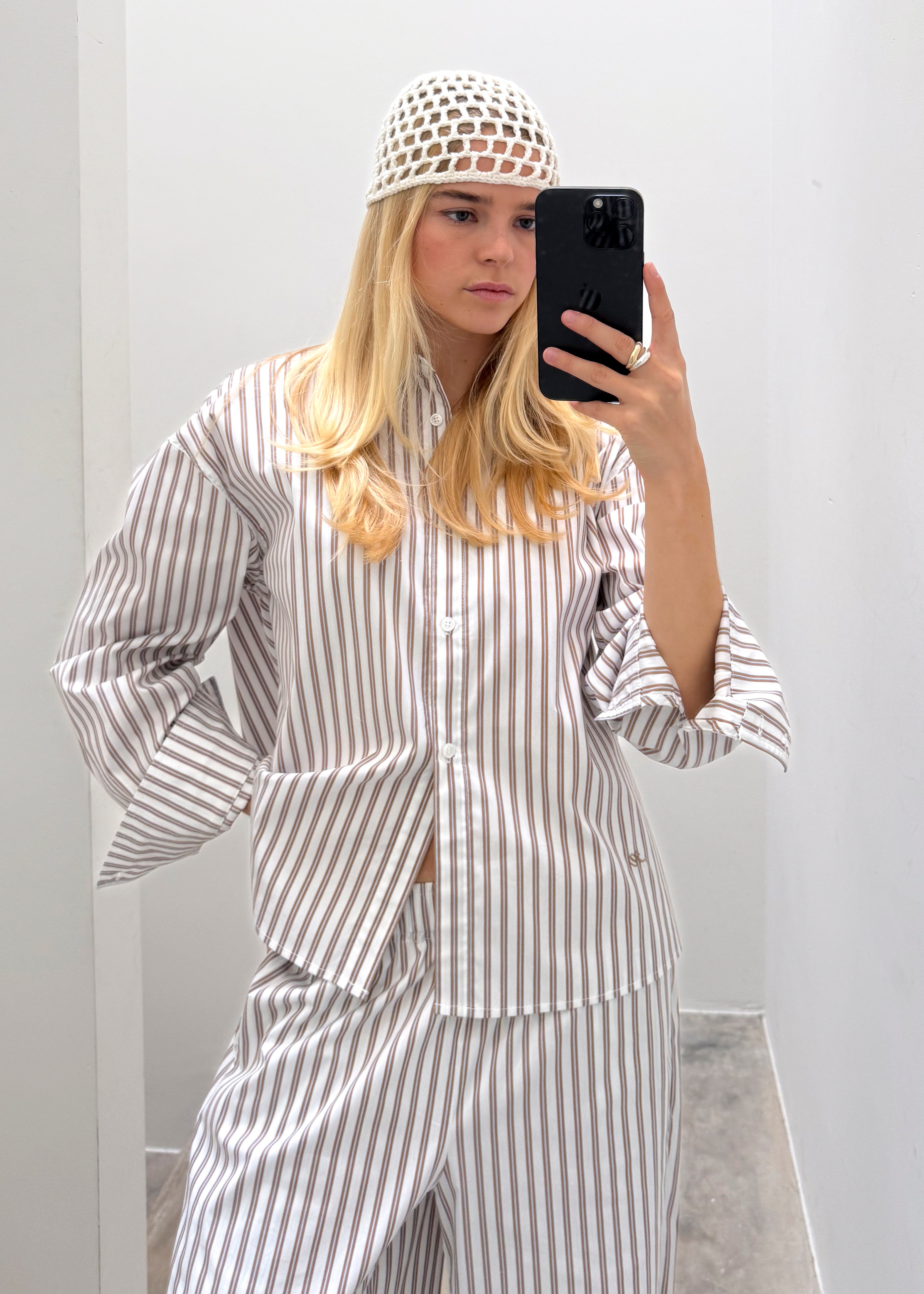 Anni shirt - camel striped