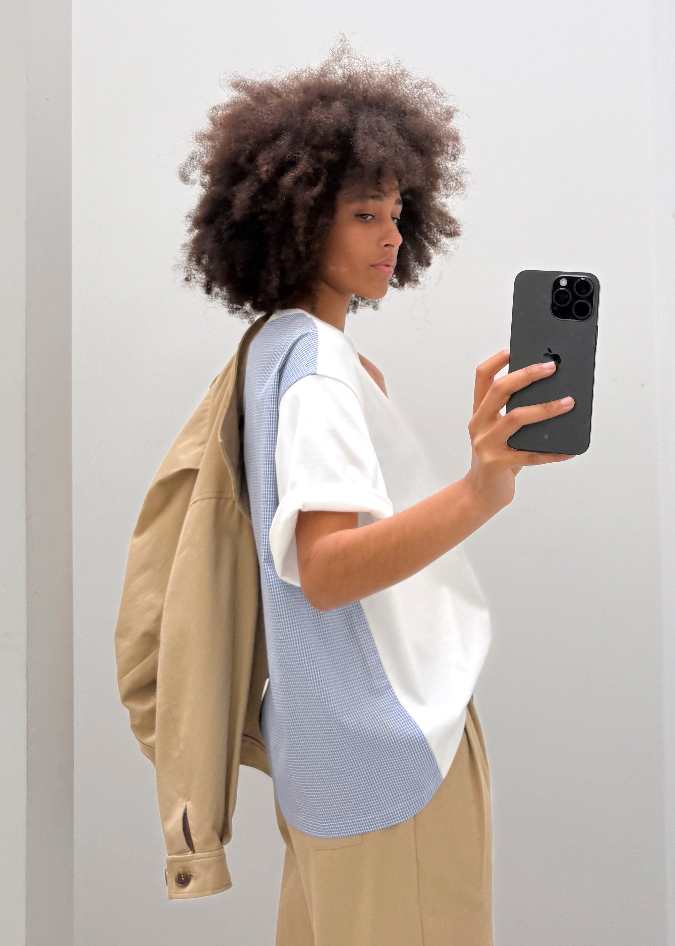 Coli t-shirt - white checkered