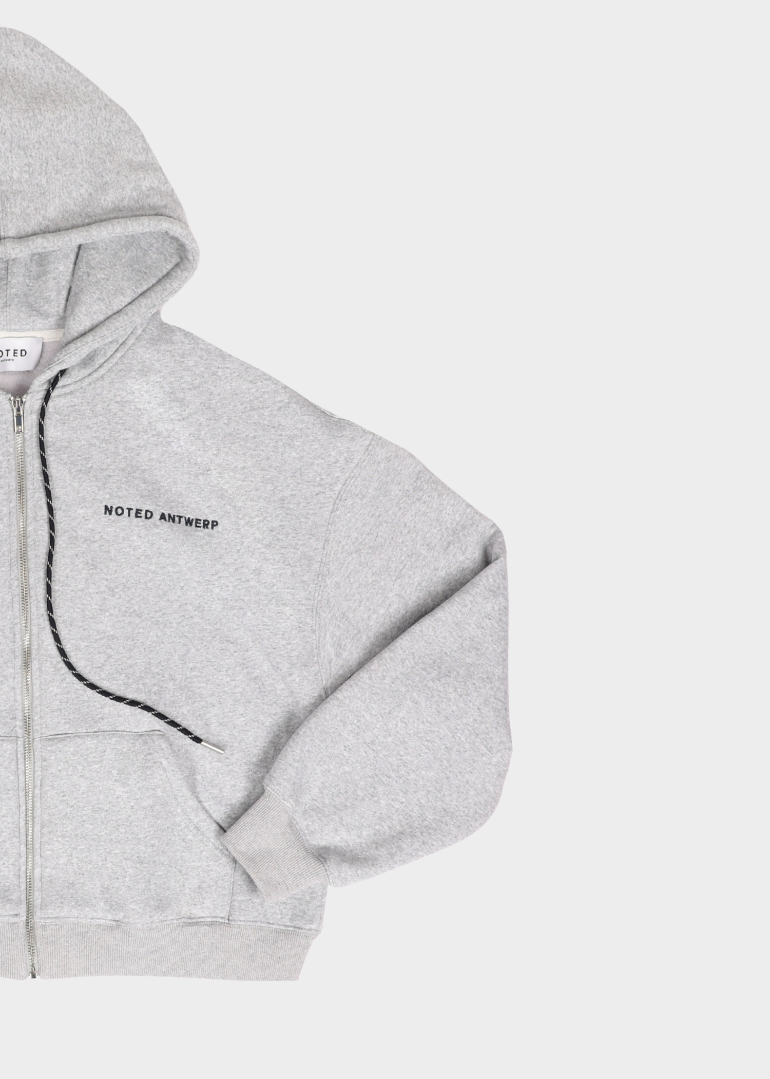 Browie zipper hoodie - grey melange