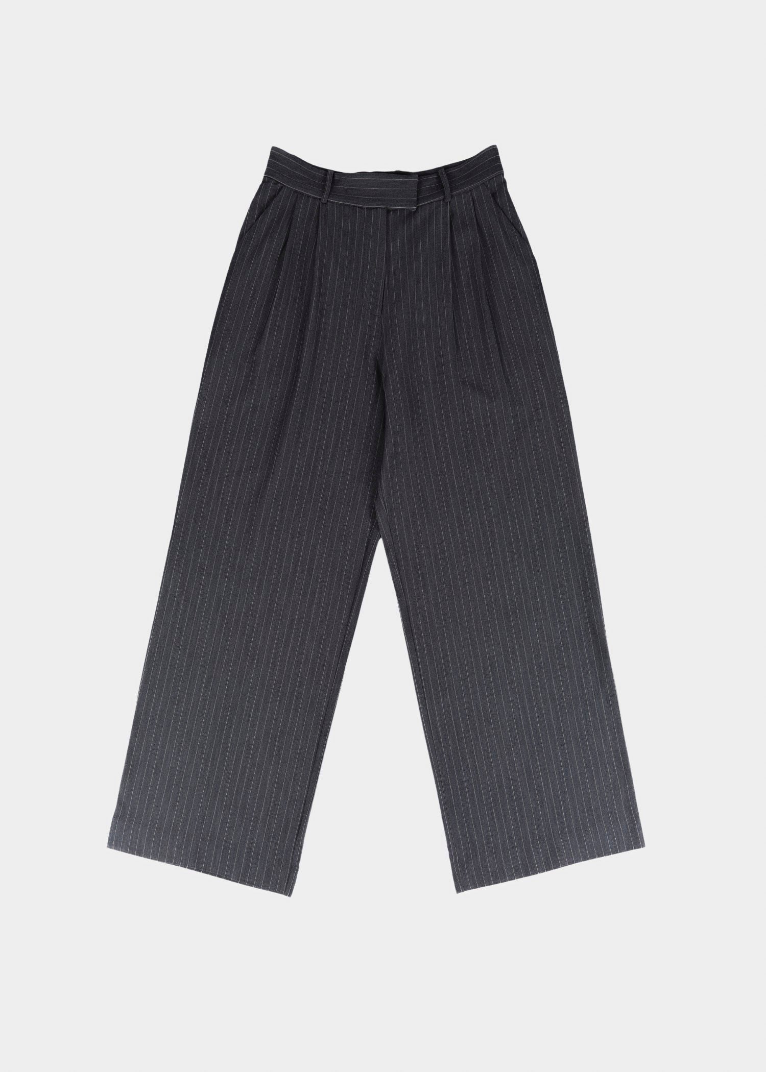 Abbi pants - dark grey striped