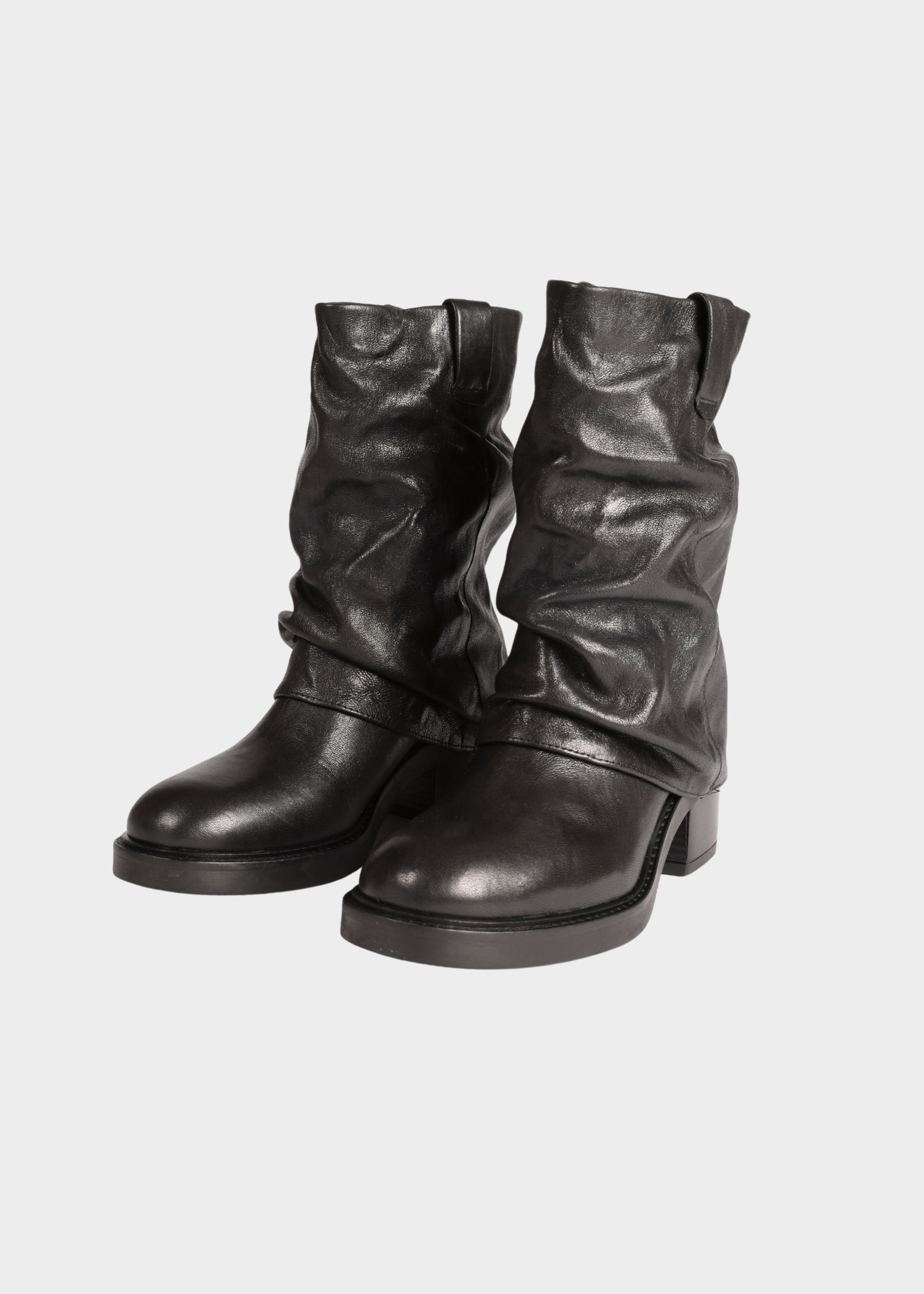 Fold-over boots - black