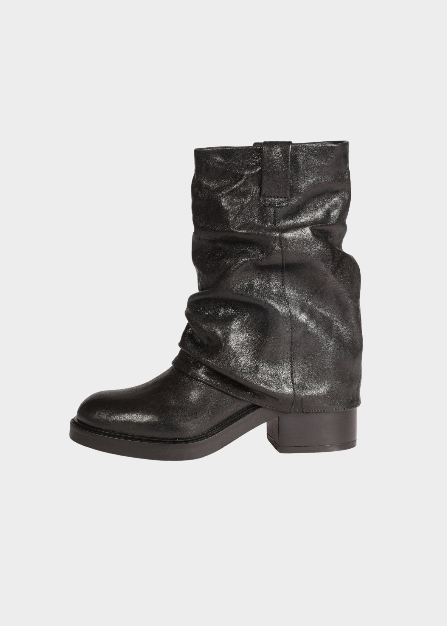 Fold-over boots - black