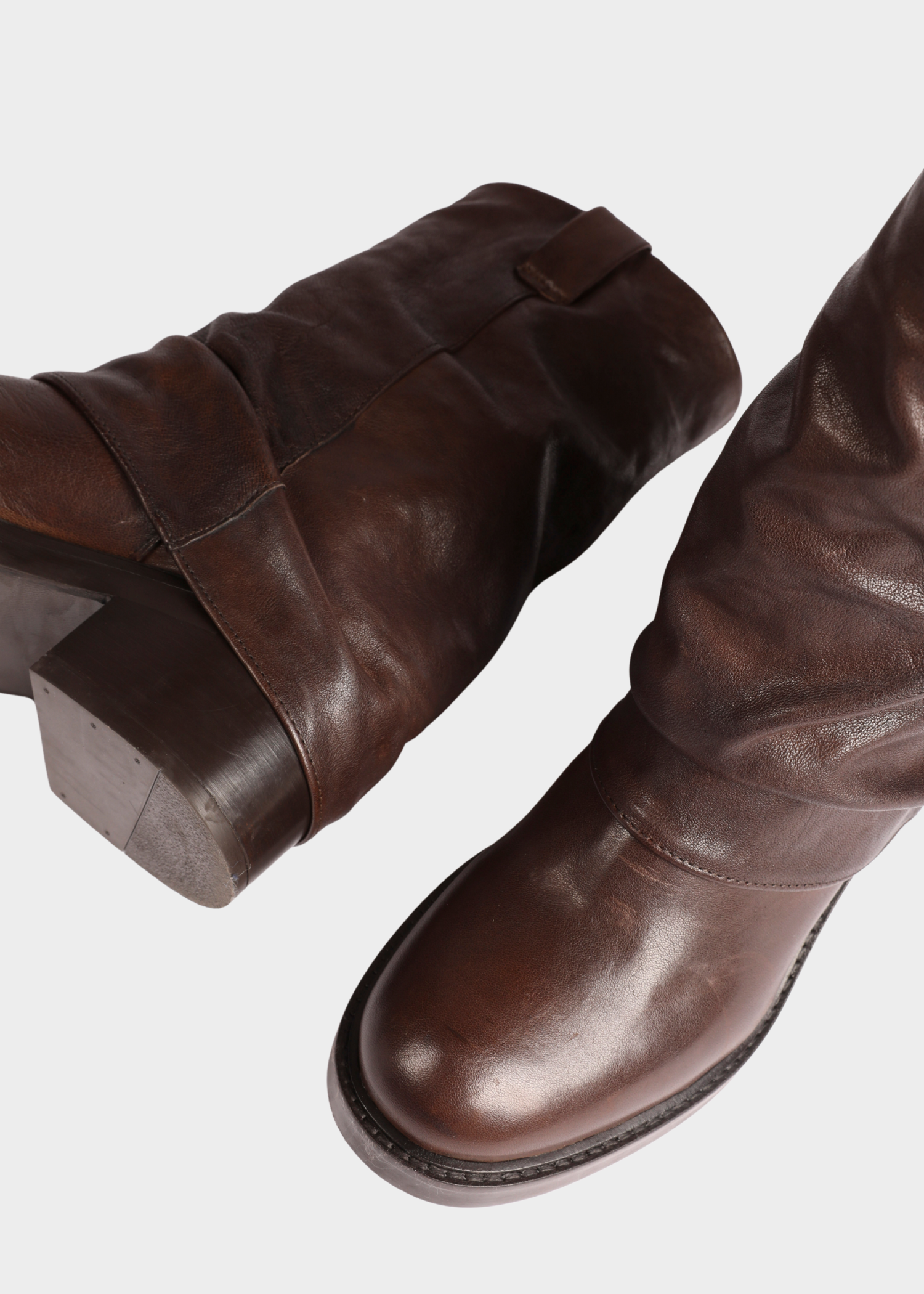 Fold-over boots - brown